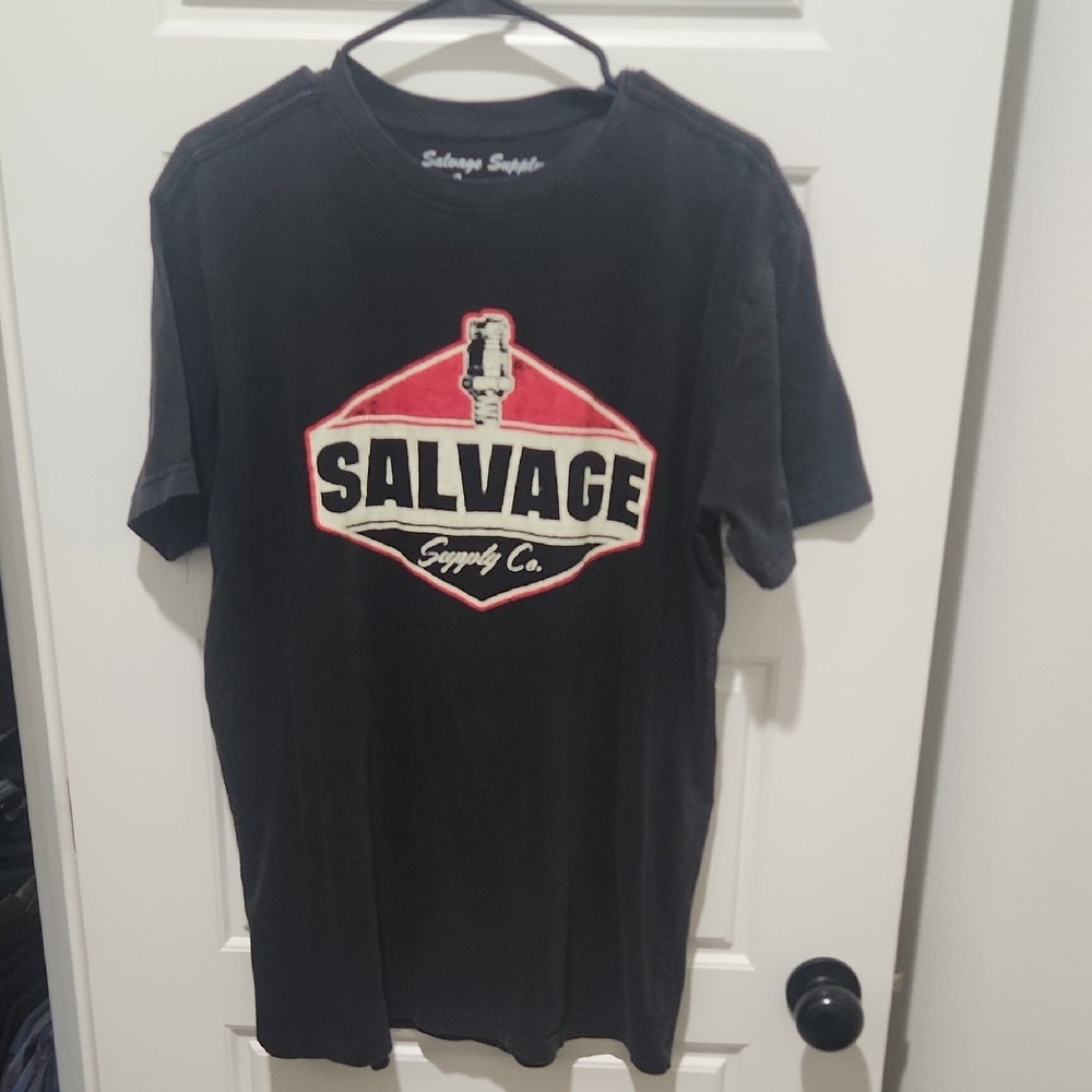 Salvage Black and Red Logo Tee
